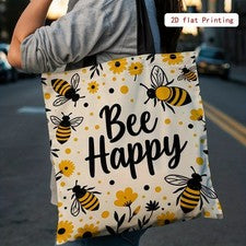 Bolso de hombro reutilizable con estampado de girasol de doble cara Bee Happy 🇬🇧