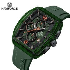 NAVIFORCE Reloj Hombre Cuarzo 50M Impermeable Luminoso Fecha Correa Silicona 45mm