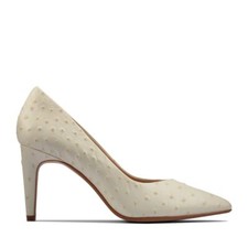 Zapatos de corte Clarks GENOA85 COURT de cuero blanco de interés nuevos en caja para damas