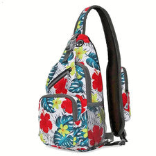 Mochila Bandolera Tropical Floral Bolso de Pecho Estampado Floral Mochila de Hombro