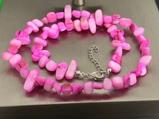 Collar de ramas de nácar fucsia cadena longitud 49+5 cm! 9-15 mm! 28