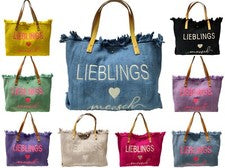Bolso Shopper XL favorito de hombre bolso de playa lona correa de cuero colores de verano