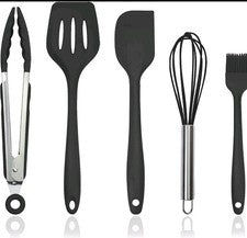 Juego de utensilios de cocina de silicona juego de espátulas de cocina 5 piezas resistente al calor