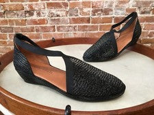 Zapato de cuña Kenneth Cole negro metálico Natalia Gentle Souls nuevo