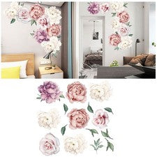 Pegatina de pared con flores para sala de estar decoración de café para el hogar pegatinas de peonía