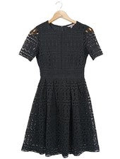 Vestido de encaje H&M elegante negro talla 34 poliéster mujer