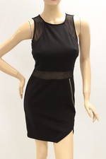 Mini Vestido Gianni Bini Negro Malla Para Mujer Mediano Sin Mangas Fiesta Cóctel Club