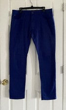 Pantalones de mezclilla para hombre colección VIP 38x32 azul real Y2K ropa de calle urbana vanguardista elástica