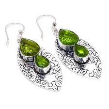 Pendiente de joyería de plata esterlina 925 hecho a mano de piedras...