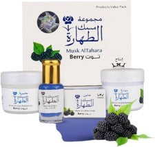 1 CAJA Musk Al Tahara Set Berry de Hamil Al Musk (aceite + polvo + jabón + crema)