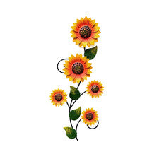 Decoración de pared contemporánea de girasol de hierro forjado para interiores de hogares modernos