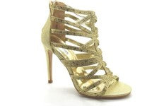 Mujeres Damas Correa Cruzada Brillo Elegante Tacón Alto Boda Fiesta Zapatos Sandalias