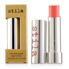 Lápiz labial STILA Color Balm en tono coral melocotón Avery 03 0,12 oz. Nuevo en caja y sellado