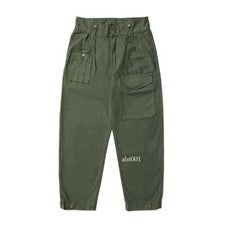Pantalones de Trabajo Británicos CALIENTES Cintura Alta Multi-bolsillo Deck Pantalones Estilo Vintage