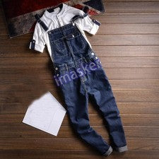 Nuevo Mono Mono Denim Retro Moda Calce Ajustado Jeans Coreano Para Hombres Pantalones Carga
