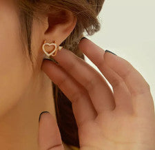 Pendientes Corazón Plata de Ley 925 Amor Circonita Mujer Pendientes
