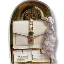 ALDO Edición Limitada 4 en 1 Oro Blanco Cartera Pelo Mujer’s Set de Regalo