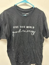 Camiseta negra Fashion Nova para hombre talla grande Give This World Good Energy