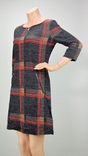 Vestido VEGAS Paris manga 3/4 gris burdeos topo - SUPER CHIC - MUSTHAVE - NUEVO