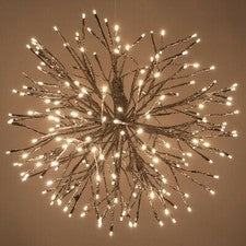 Ramitas plateadas Starburst iluminadas con LED decoraciones para el hogar, luces centelleantes
