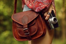 Nuevo bolso bandolera mensajero de cuero marrón vintage para mujer hecho a mano