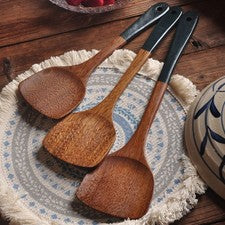 Nuevo Práctico Para Artículos de Cocina Antiadherentes Madera Cuchara de Cocina Pala Utensilios