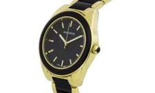 Reloj Rousseau Elegante Kemora 9405 Negro Tono Dorado Esmalte Insertar Eslabón Damas