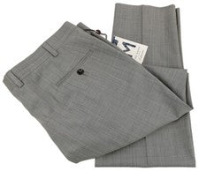 Pantalones TED BAKER Gris JEFFERSON Tiro Bajo Frente Plano Lana Pierna A Medida 42 Nuevos con Etiquetas