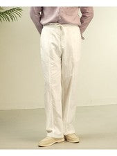 Pantalones largos informales de moda con cordón de algodón y lino cintura alta de pierna ancha para hombre