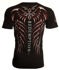 Camiseta ARCHAIC by AFFLICTION Para Hombre Alas Columna Negra Calce Regular S-2XL
