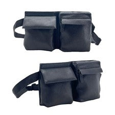 Bolso Bandolera Bolso Cinturón Cuero Pequeño Vintage Años 90 Y2K Paquete Cintura Bolso Ciudad NEGRO NOS