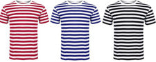 Camiseta de verano unisex a rayas para hombre y mujer manga corta cuello redondo