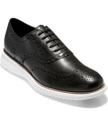 Zapatos Oxford Cole Haan Para Hombre 2.Zerogrand Punta de Ala Cuero Negro Talla 9M Nuevos