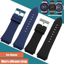 Correa de reloj de goma de silicona para GUESS W0247G3 W0040G3 W0040G7 GC 22mm correa azul