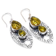 Pendiente de joyería de plata esterlina 925 hecho a mano con piedras...