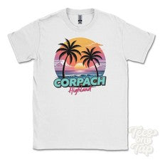 CAMISETA CORPACH HIGHLAND - Retro Estilo Miami Divertida Parodia de Verano Reino Unido