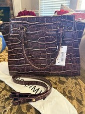 Cartera Brahmin Priscella de cuero en relieve cocodrilo - Cobalto Melbourne