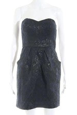 Vestido de cóctel Vero Moda azul negro aspecto brillante talla 36