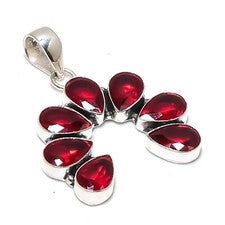 Colgante de plata de ley 925 hecho a mano con piedras preciosas granate regalo amor para siempre