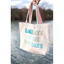 Bolso de Mano Jadelyn Brooke NUEVO de Lona - Lake Days Are the Best Days - Natural