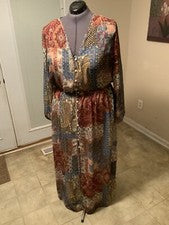 Maxi Vestido It’s Fashion Mujer Forrado Bohemio Gasa Cintura Elástica Talla 2X Nuevo con Etiquetas