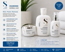 Juego de 3 piezas de cuidado capilar Alfaparf Semi Di Lino Diamond