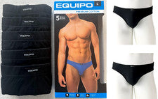 Paquete de 5 calzoncillos de bikini Equipo para hombre (color negro) ropa interior de algodón premium sin moscas