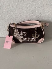 Bolso de Hombro Juicy Couture Juicy Renacimiento en Chocolate con Dije Corona Terciopelo
