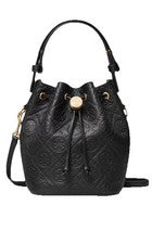 MINI BOLSO CUBO TORY BURCH PARA MUJER NUEVO CON ETIQUETAS MONOGRAMA T GUIJARROS Negro