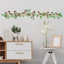 Pegatinas de Pared Pájaro Vid Hágalo Usted Mismo Decoración del Hogar Niños Dormitorio Sofá Fondo
