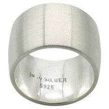 Anillo ancho elegante de plata 925 mate aprox. 16 gramos