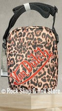 Bolso Bandolera Pequeño Von Dutch Estampado Leopardo Logo Rojo ~ Y2K ~ Nuevo con Etiquetas