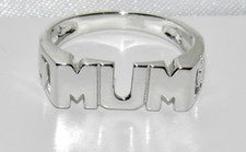 Anillo MUM de plata de ley - TODOS LOS TAMAÑOS DISPONIBLES ~ Plata de ley 925 real