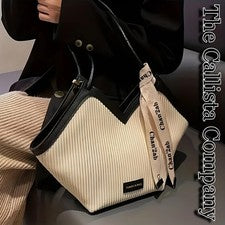 38K+ Vendido | THE CALLISTA COMPANY, BOLSO DE MANO V-TOTE DE MODA PARA MUJER (BLANCO) ✓